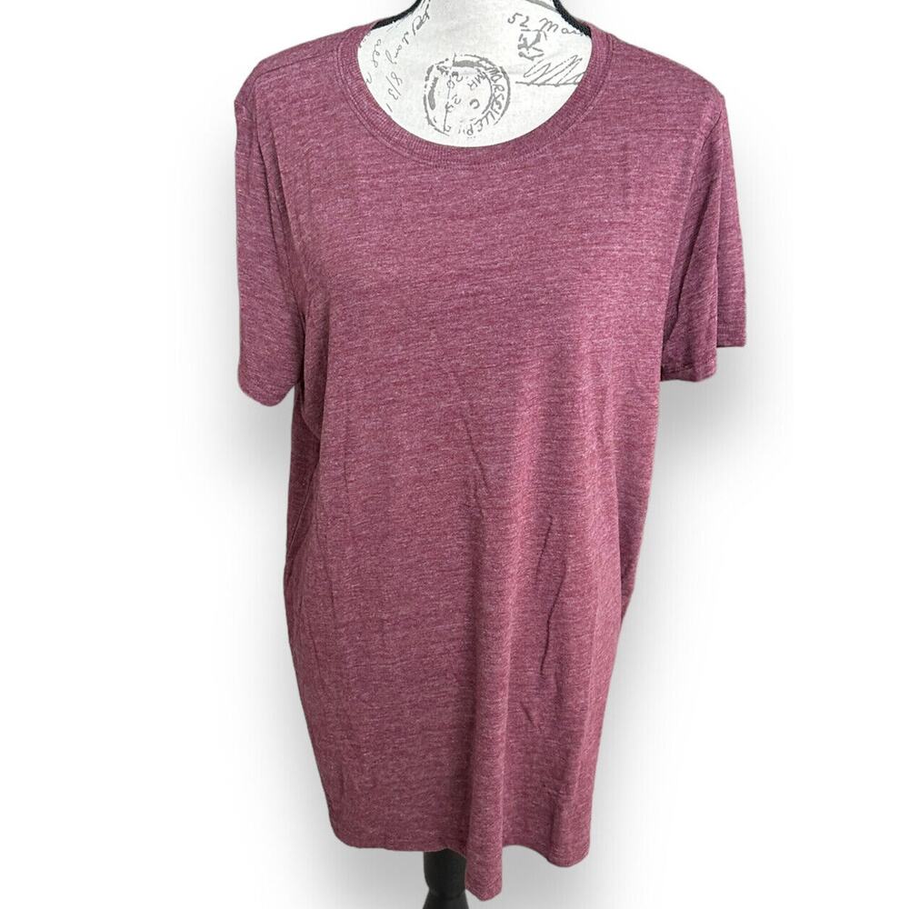 Torrid Classic Fit Maroon Heather Jersey Knit Short Sleeve Crew Neck T-shirt 1